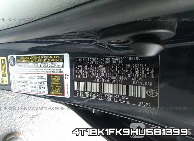4T1BK1FK9HU581399 фото 10