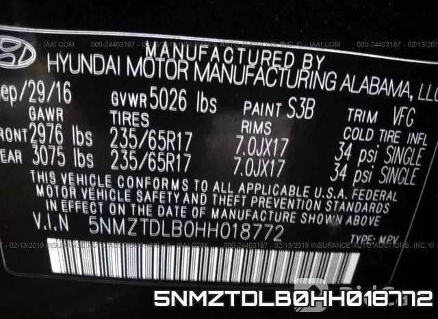5NMZTDLB0HH018772 фото 10