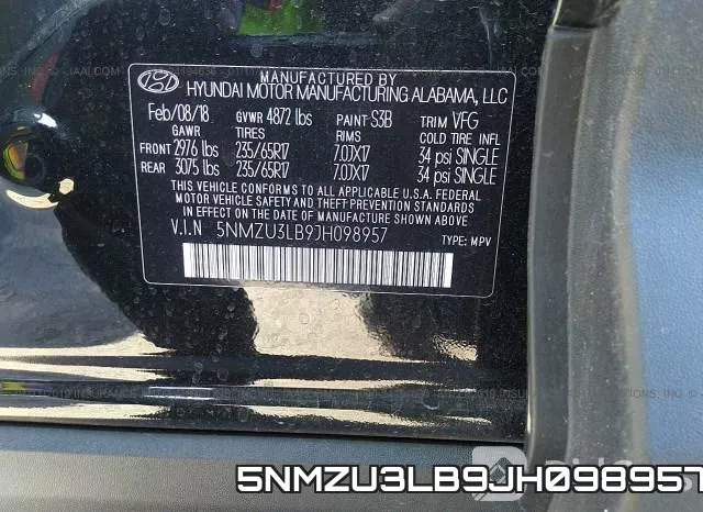 5NMZU3LB9JH098957 фото 10