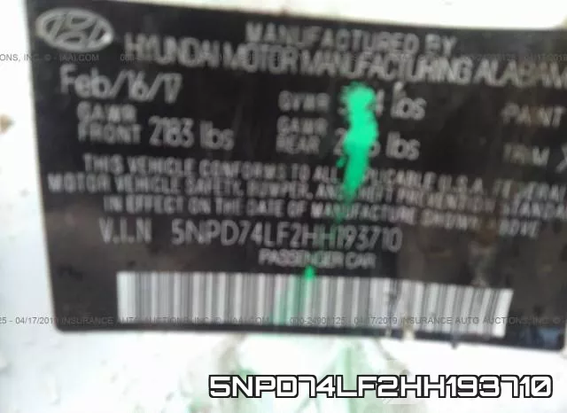 5NPD74LF2HH193710 фото 10