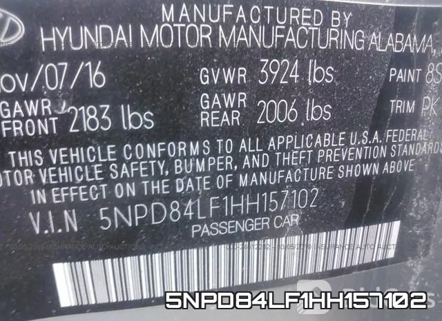 5NPD84LF1HH157102 фото 10