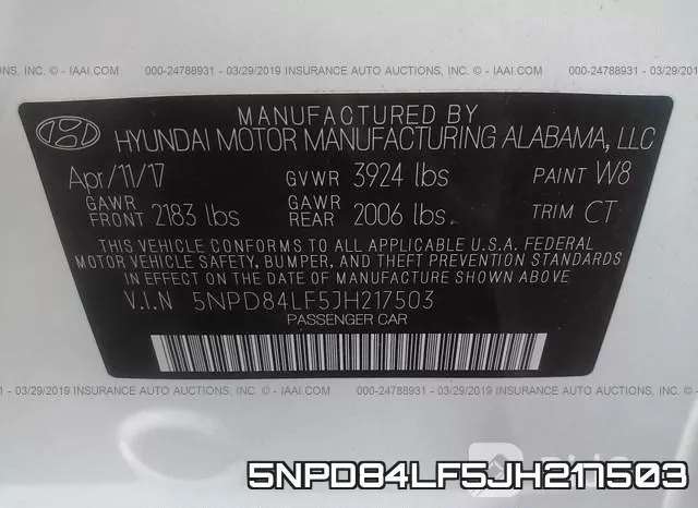 5NPD84LF5JH217503 фото 10