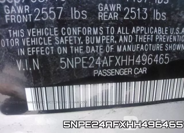 5NPE24AFXHH496465 фото 10