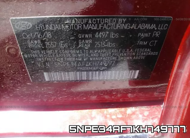 5NPE34AF7KH749777 фото 10