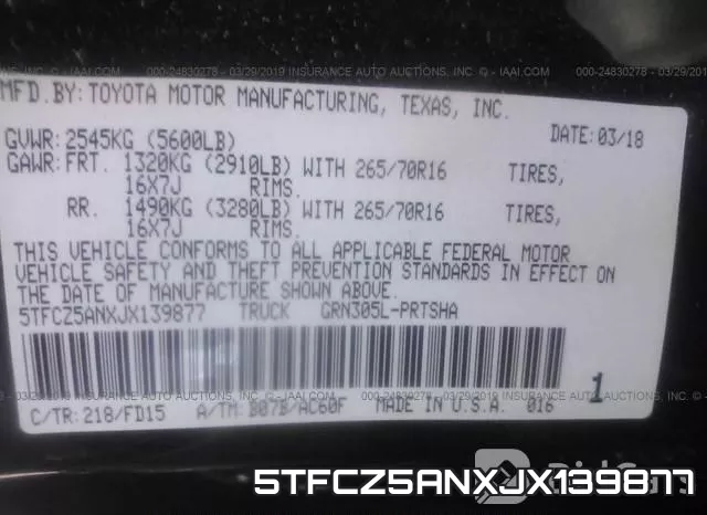 5TFCZ5ANXJX139877 фото 10