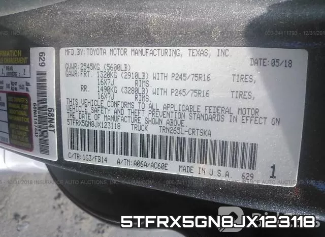 5TFRX5GN8JX123118 фото 10