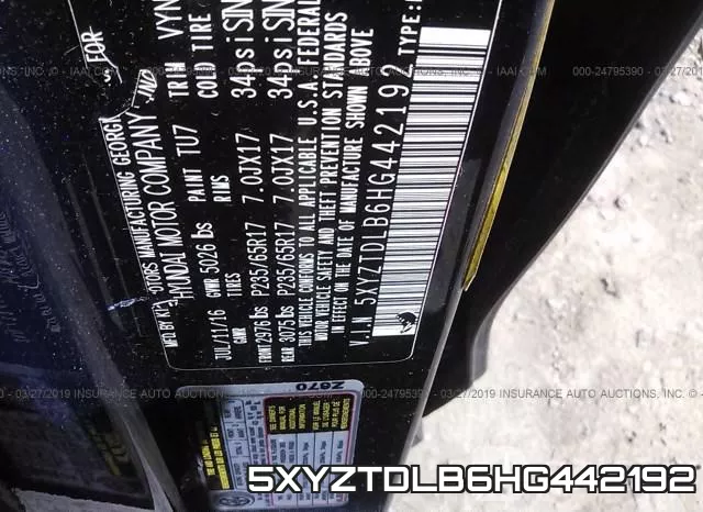 5XYZTDLB6HG442192 фото 10