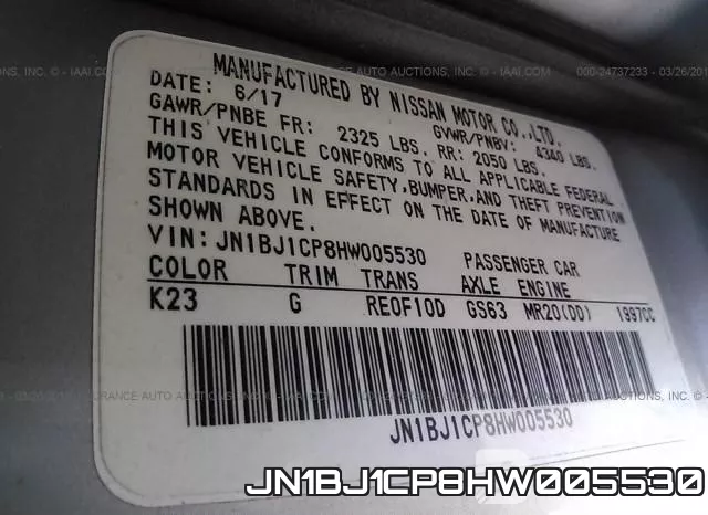 JN1BJ1CP8HW005530 фото 9