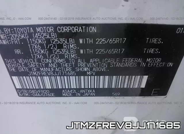 JTMZFREV8JJ171685 фото 10