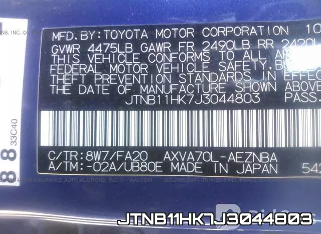 JTNB11HK7J3044803 фото 10