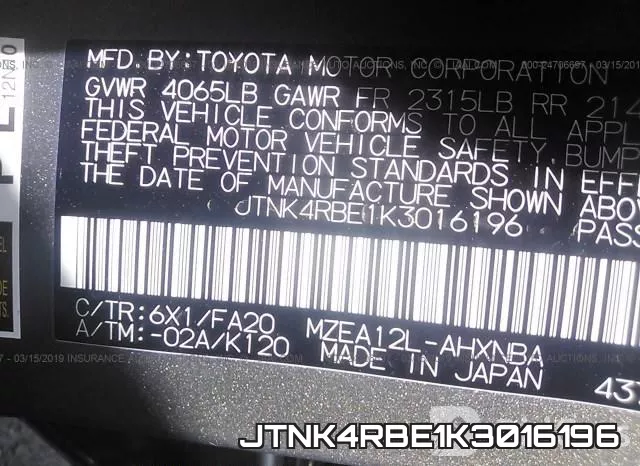 JTNK4RBE1K3016196 фото 10