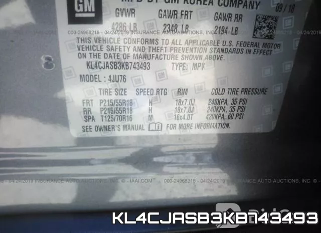 KL4CJASB3KB743493 фото 10