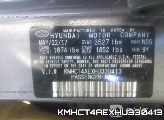 KMHCT4AEXHU330413 фото 8