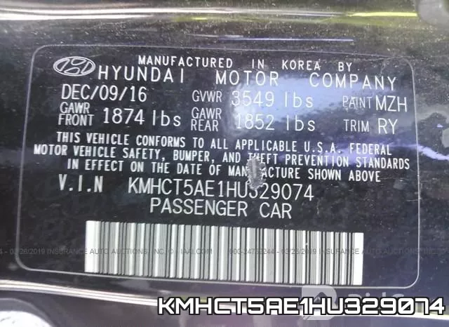 KMHCT5AE1HU329074 фото 10
