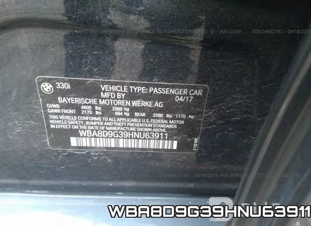 WBA8D9G39HNU63911 фото 10