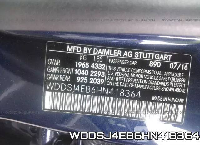 WDDSJ4EB6HN418364 фото 10