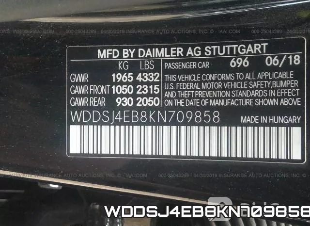 WDDSJ4EB8KN709858 фото 10