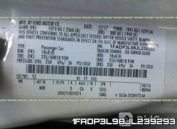 1FADP3L98JL239293 фото 10