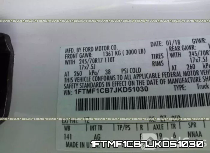 1FTMF1CB7JKD51030 фото 10