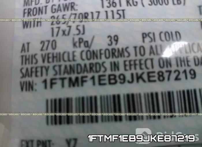 1FTMF1EB9JKE87219 фото 10