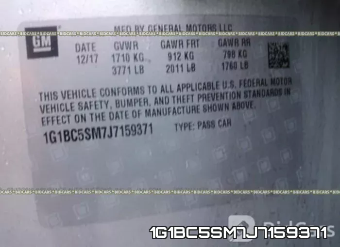 1G1BC5SM7J7159371 фото 10