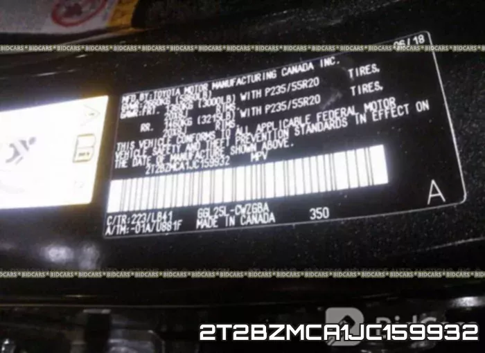 2T2BZMCA1JC159932 фото 10