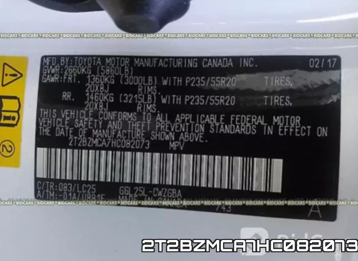 2T2BZMCA7HC082073 фото 10
