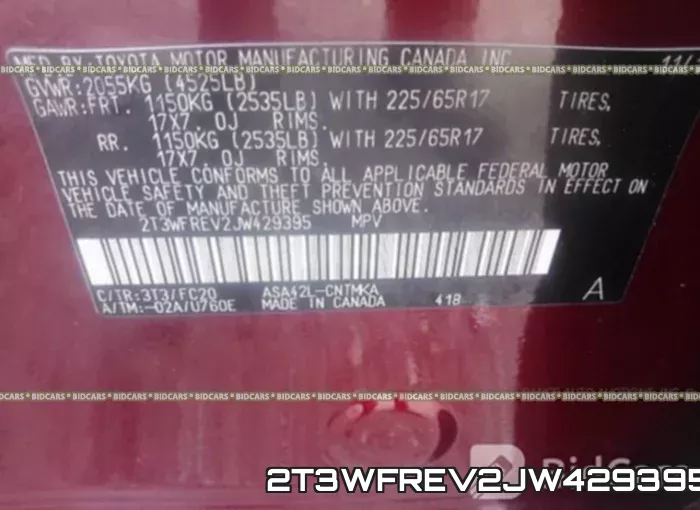 2T3WFREV2JW429395 фото 10