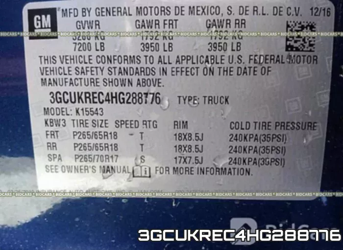 3GCUKREC4HG288776 фото 10