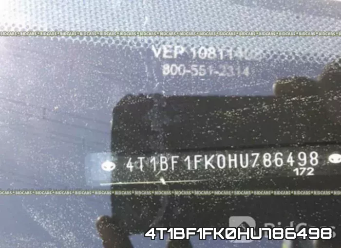 4T1BF1FK0HU786498 фото 10