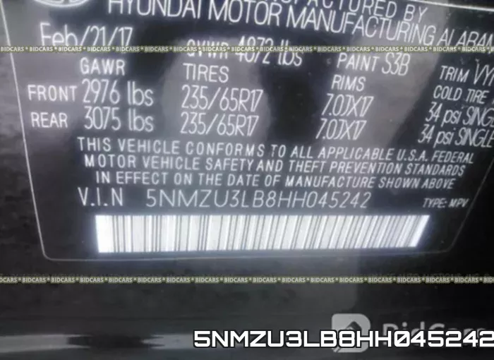 5NMZU3LB8HH045242 фото 10