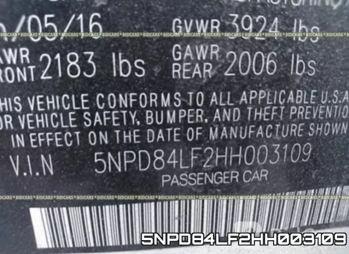 5NPD84LF2HH003109 фото 10