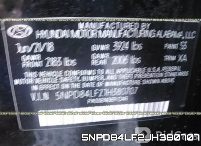 5NPD84LF2JH380707 фото 10