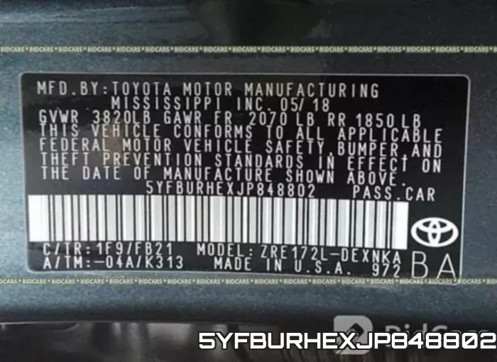 5YFBURHEXJP848802 фото 10