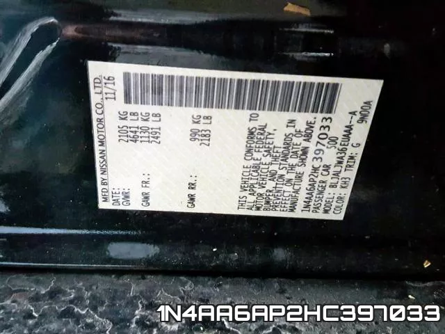 1N4AA6AP2HC397033 фото 2