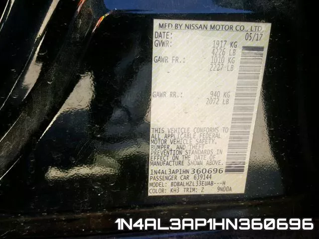 1N4AL3AP1HN360696 фото 2