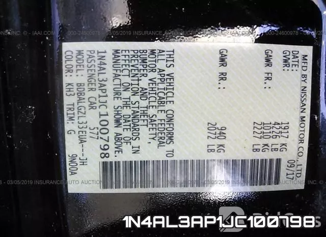 1N4AL3AP1JC100798 фото 10