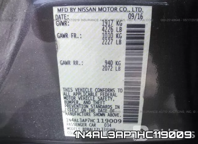 1N4AL3AP7HC119009 фото 9
