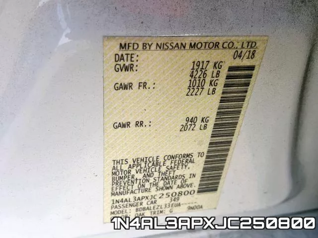 1N4AL3APXJC250800 фото 2