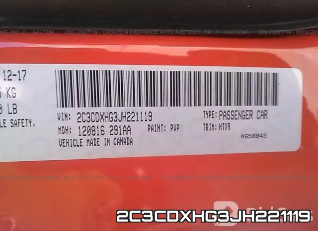 2C3CDXHG3JH221119 фото 10