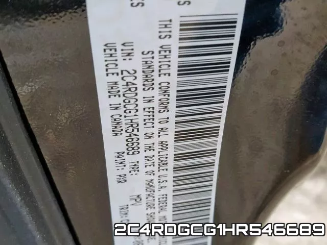 2C4RDGCG1HR546689 фото 2