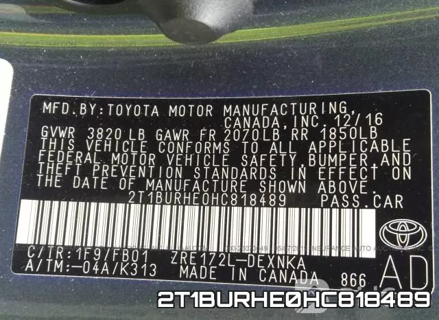 2T1BURHE0HC818489 фото 10