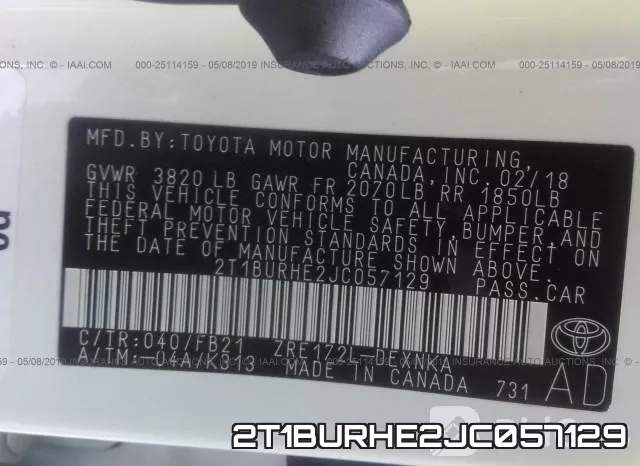 2T1BURHE2JC057129 фото 10