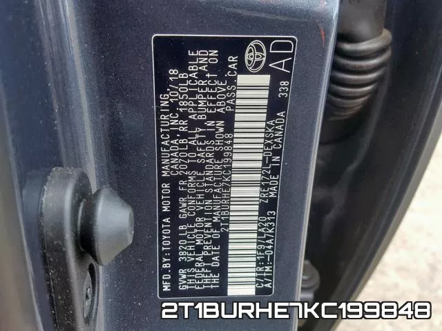 2T1BURHE7KC199848 фото 2