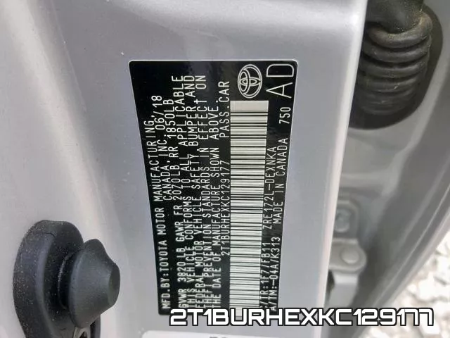 2T1BURHEXKC129177 фото 2