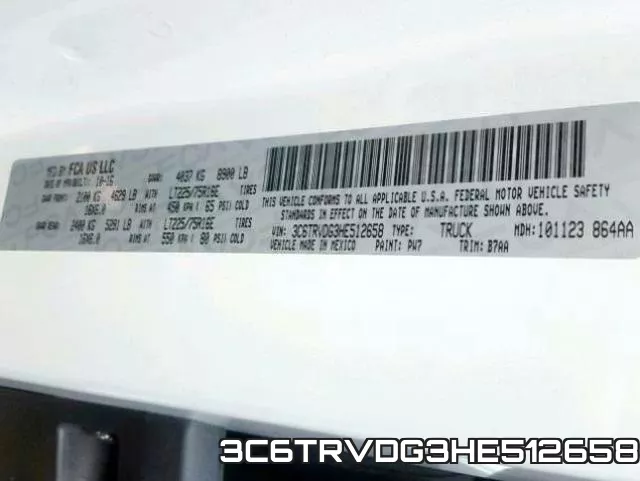3C6TRVDG3HE512658 фото 2