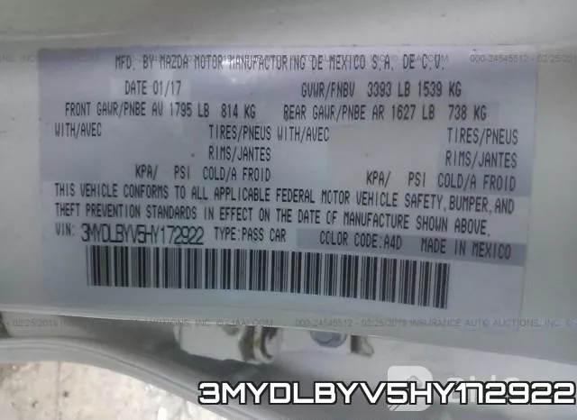3MYDLBYV5HY172922 фото 10