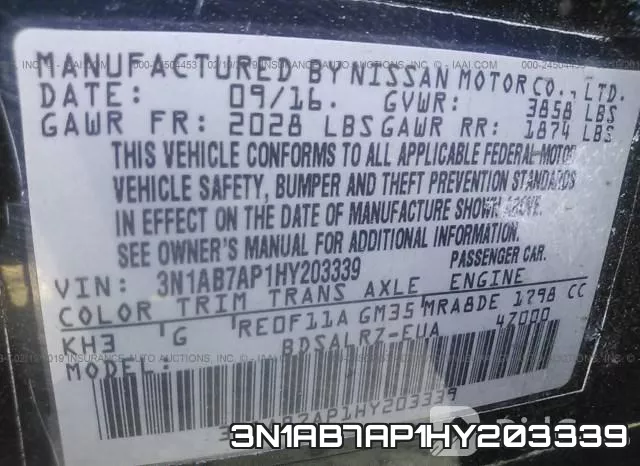 3N1AB7AP1HY203339 фото 8