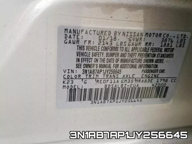 3N1AB7AP1JY256645 фото 2