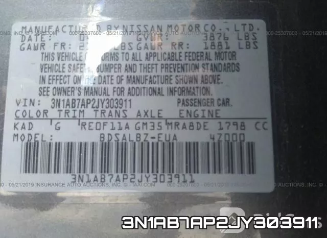 3N1AB7AP2JY303911 фото 10